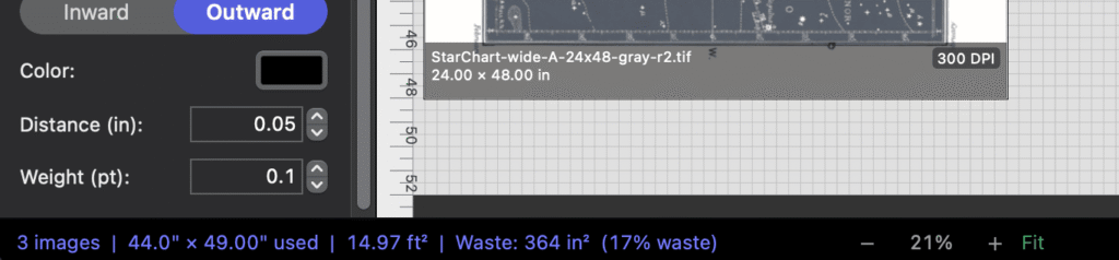 NestPrint status bar that shows paper usage