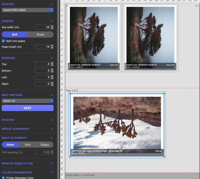 pagination demonstartion showing 2 pages