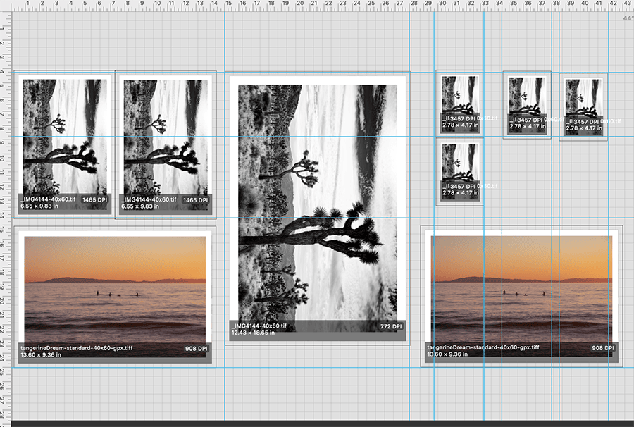 Screenshot of custom cut marks in NestPrint